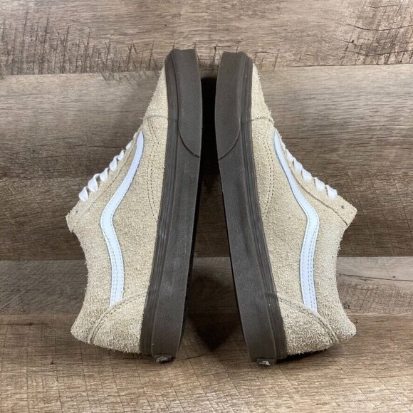 VANS Old Skool Hairy Suede Khaki Tan Brown Sneakers Shoes Mens 8 Womens 9.5 NEW - Picture 7 of 9